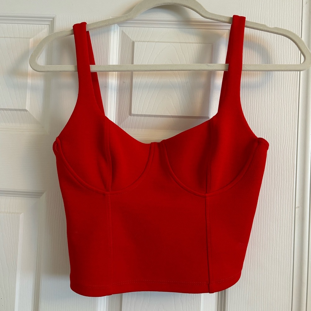 Zara Red Corset Tank